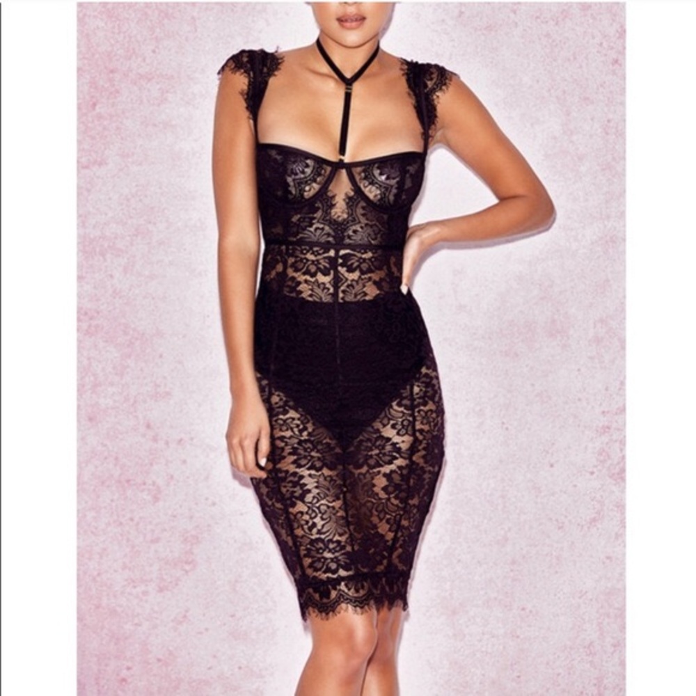 House of CB black lace dress